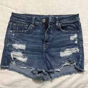 American Eagle Outfitters Blue Jean Shorts Distressed Casual